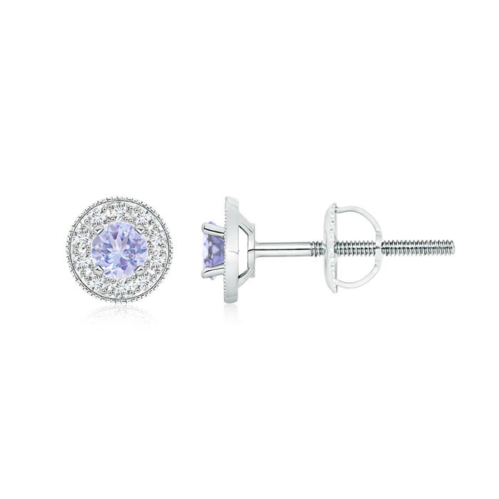 A - Tanzanite / 0.78 CT / 14 KT White Gold