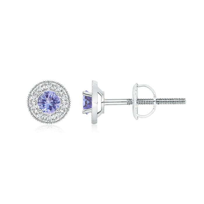 AA - Tanzanite / 0.78 CT / 14 KT White Gold