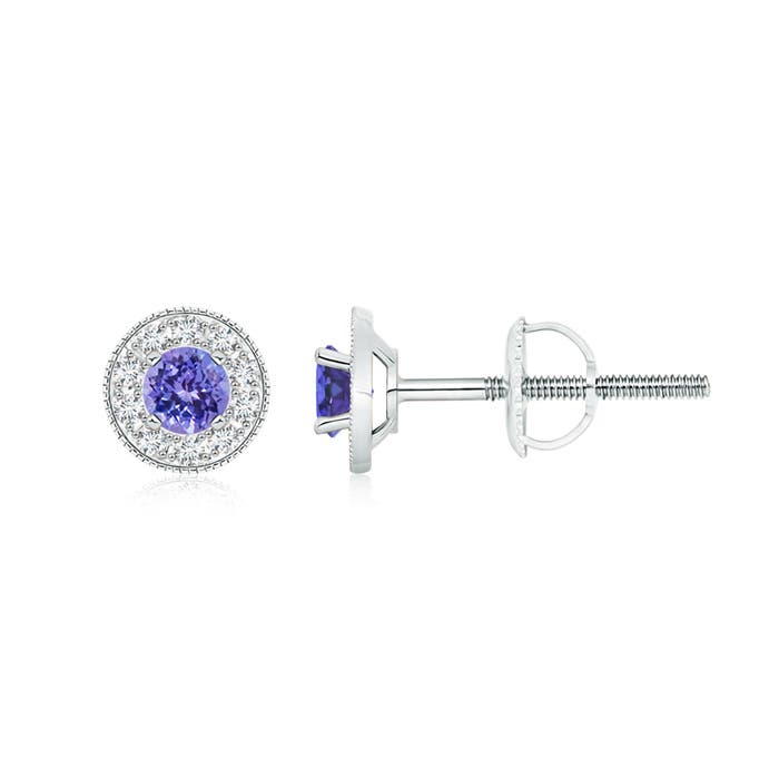 AAA - Tanzanite / 0.78 CT / 14 KT White Gold