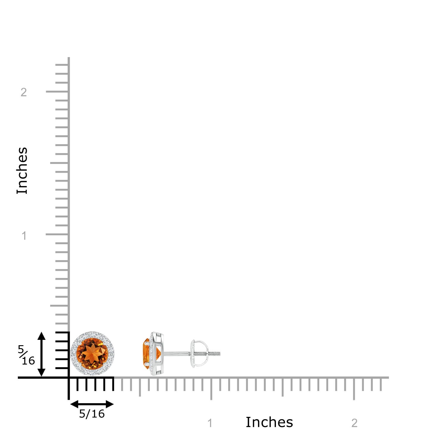 AAAA - Citrine / 1.08 CT / 14 KT White Gold