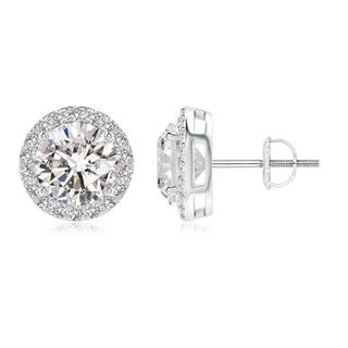 8.1mm IJI1I2 Vintage-Inspired Round Diamond Halo Stud Earrings in P950 Platinum