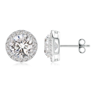 8.1mm IJI1I2 Vintage-Inspired Round Diamond Halo Stud Earrings in S999 Silver