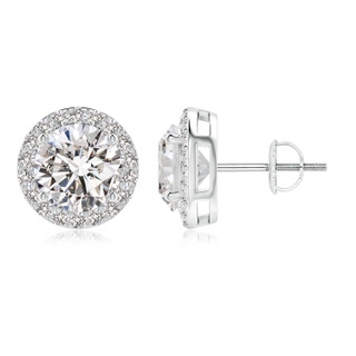 8.9mm IJI1I2 Vintage-Inspired Round Diamond Halo Stud Earrings in P950 Platinum