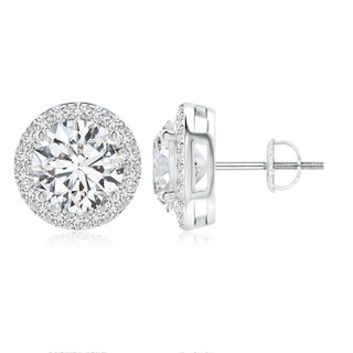 9.2mm HSI2 Vintage-Inspired Round Diamond Halo Stud Earrings in P950 Platinum