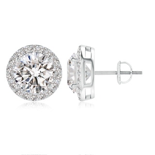 9.2mm IJI1I2 Vintage-Inspired Round Diamond Halo Stud Earrings in P950 Platinum