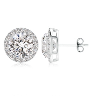 9.2mm IJI1I2 Vintage-Inspired Round Diamond Halo Stud Earrings in S999 Silver