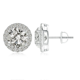 9.2mm KI3 Vintage-Inspired Round Diamond Halo Stud Earrings in P950 Platinum