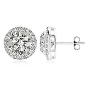 9.2mm KI3 Vintage-Inspired Round Diamond Halo Stud Earrings in S999 Silver