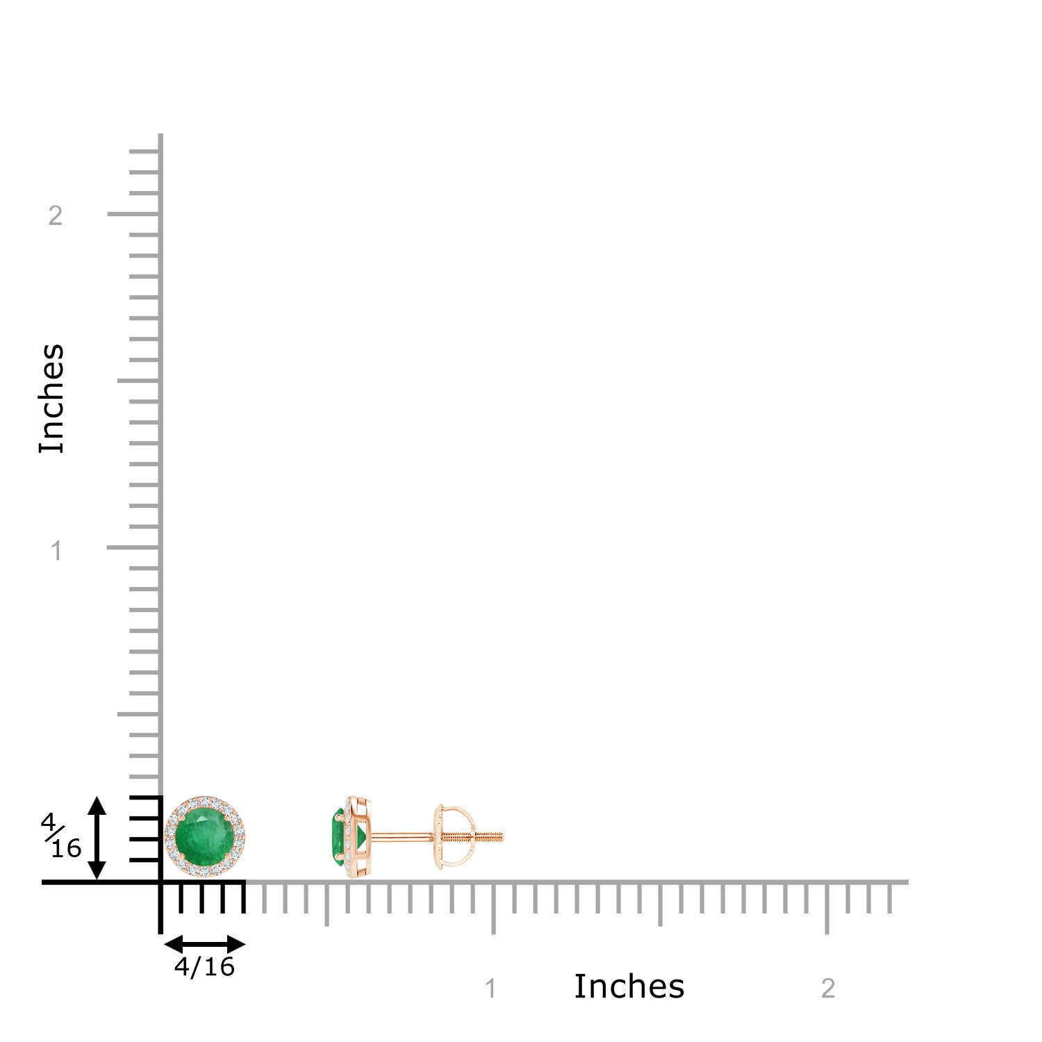 A - Emerald / 0.59 CT / 14 KT Rose Gold