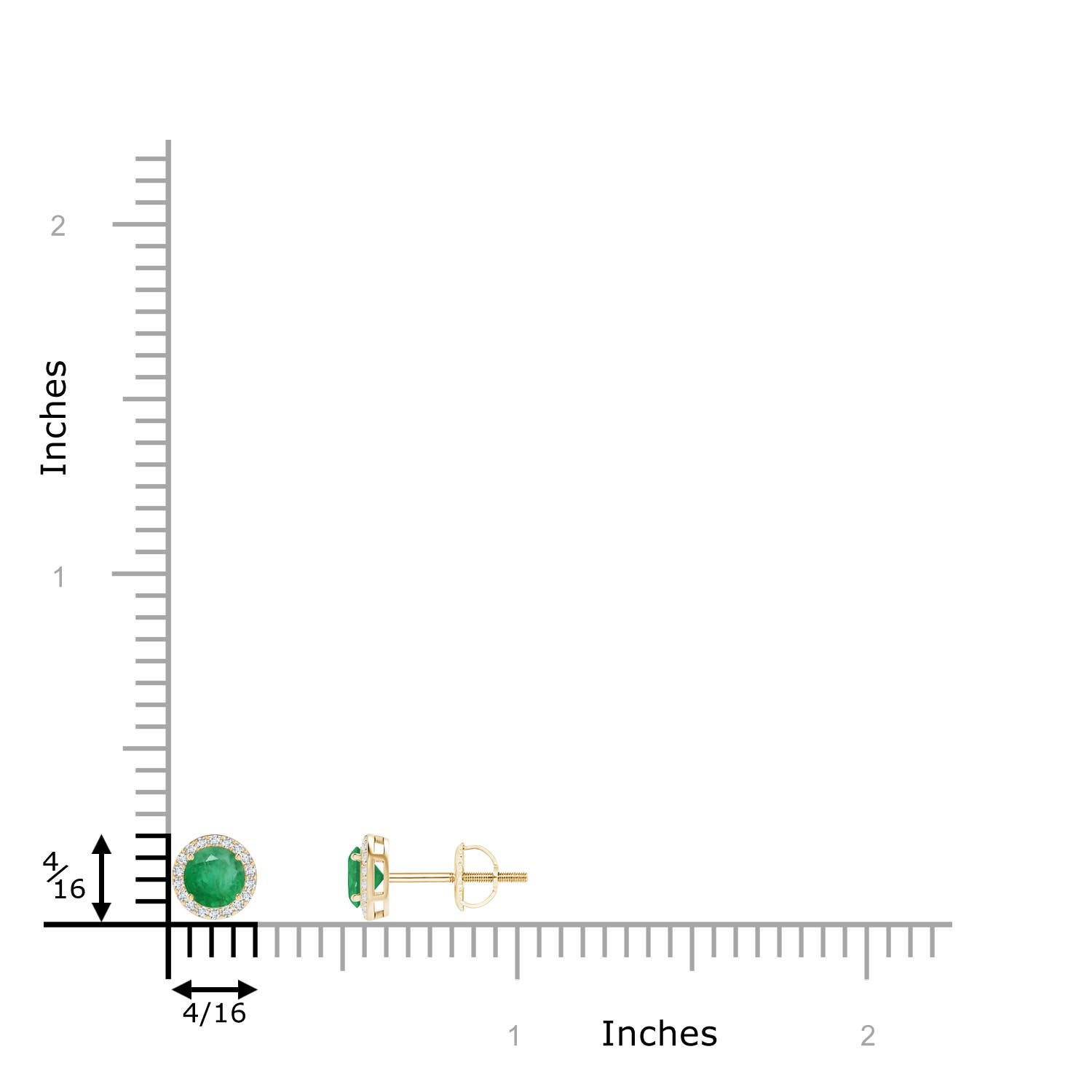 A - Emerald / 0.59 CT / 14 KT Yellow Gold