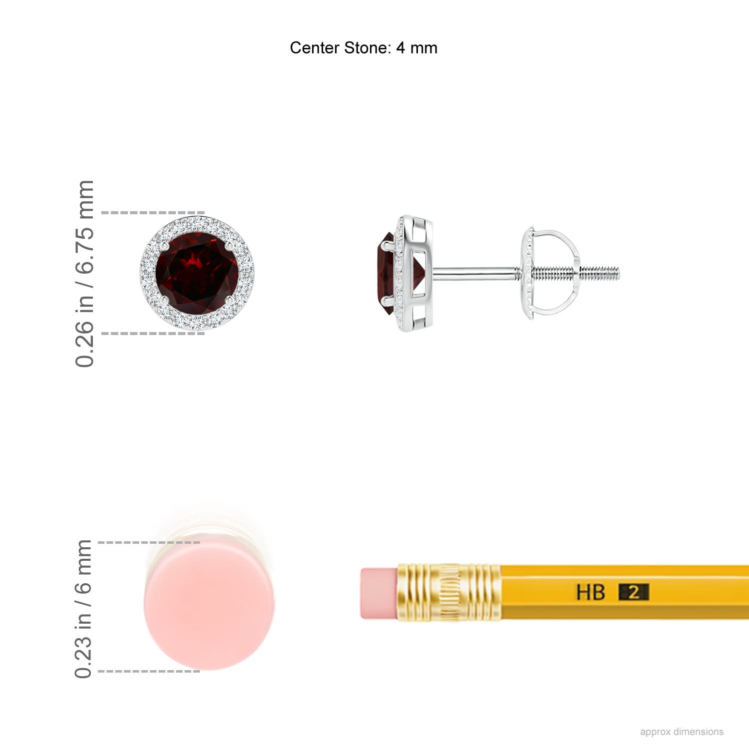 A - Garnet / 0.77 CT / 14 KT White Gold