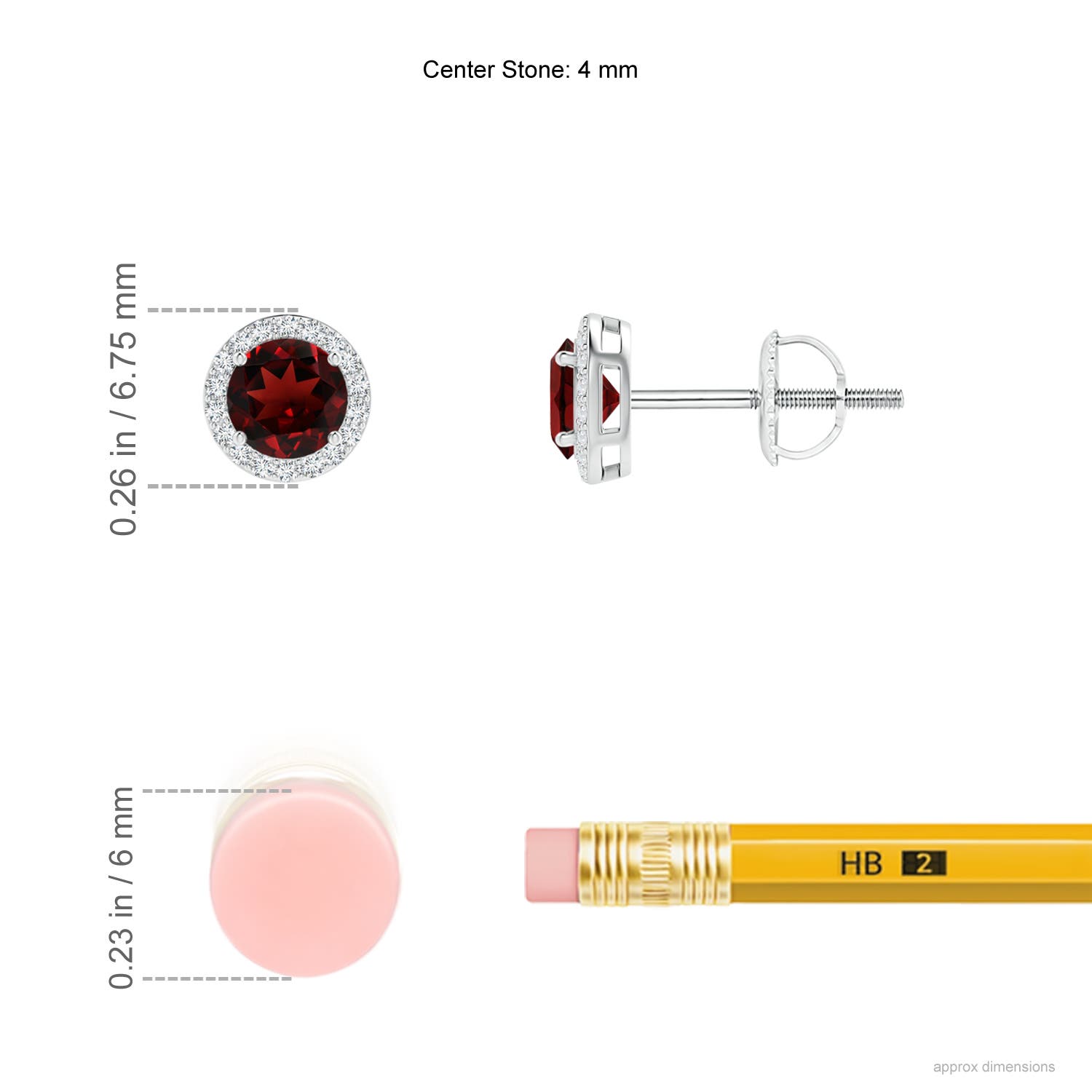 AAA - Garnet / 0.77 CT / 14 KT White Gold