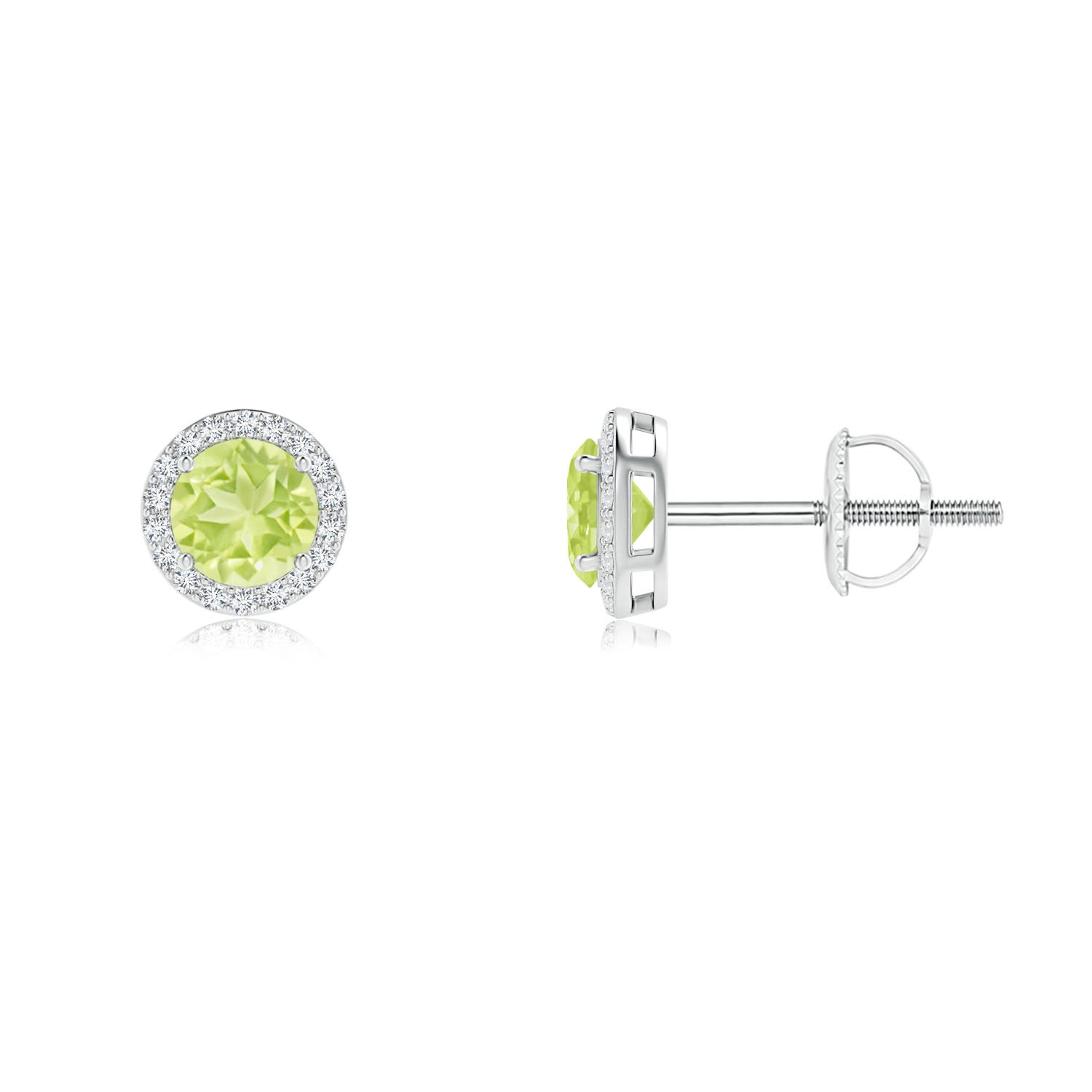 A - Peridot / 0.71 CT / 14 KT White Gold