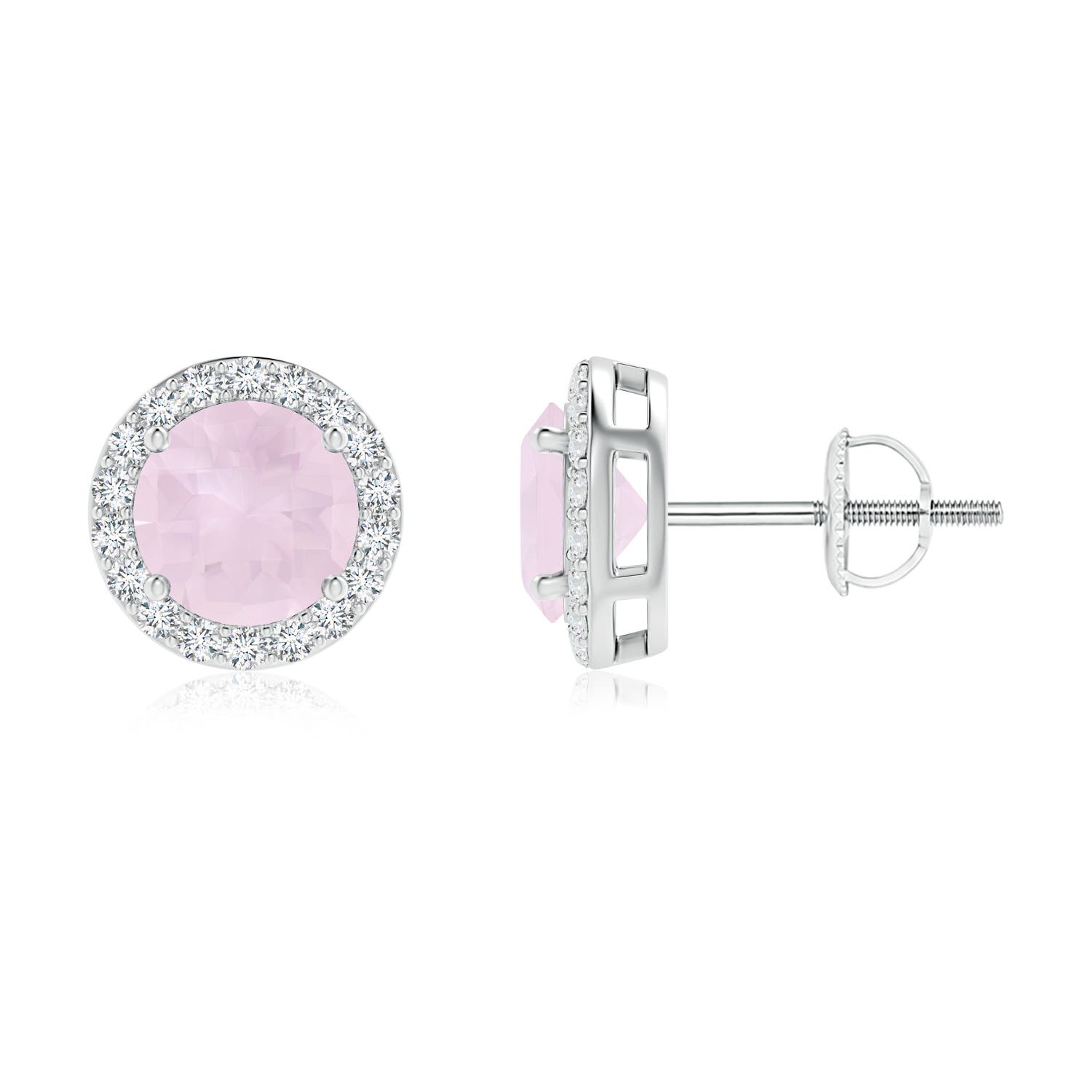 A - Rose Quartz / 1.99 CT / 14 KT White Gold