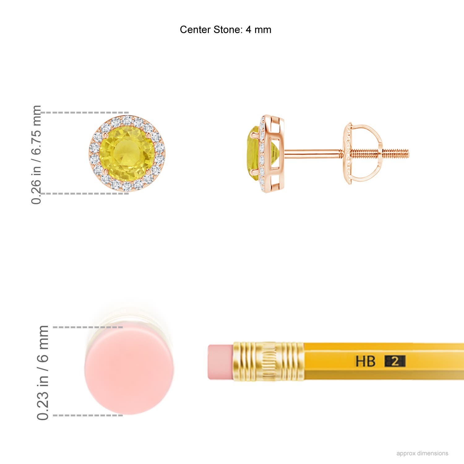 A - Yellow Sapphire / 0.65 CT / 14 KT Rose Gold