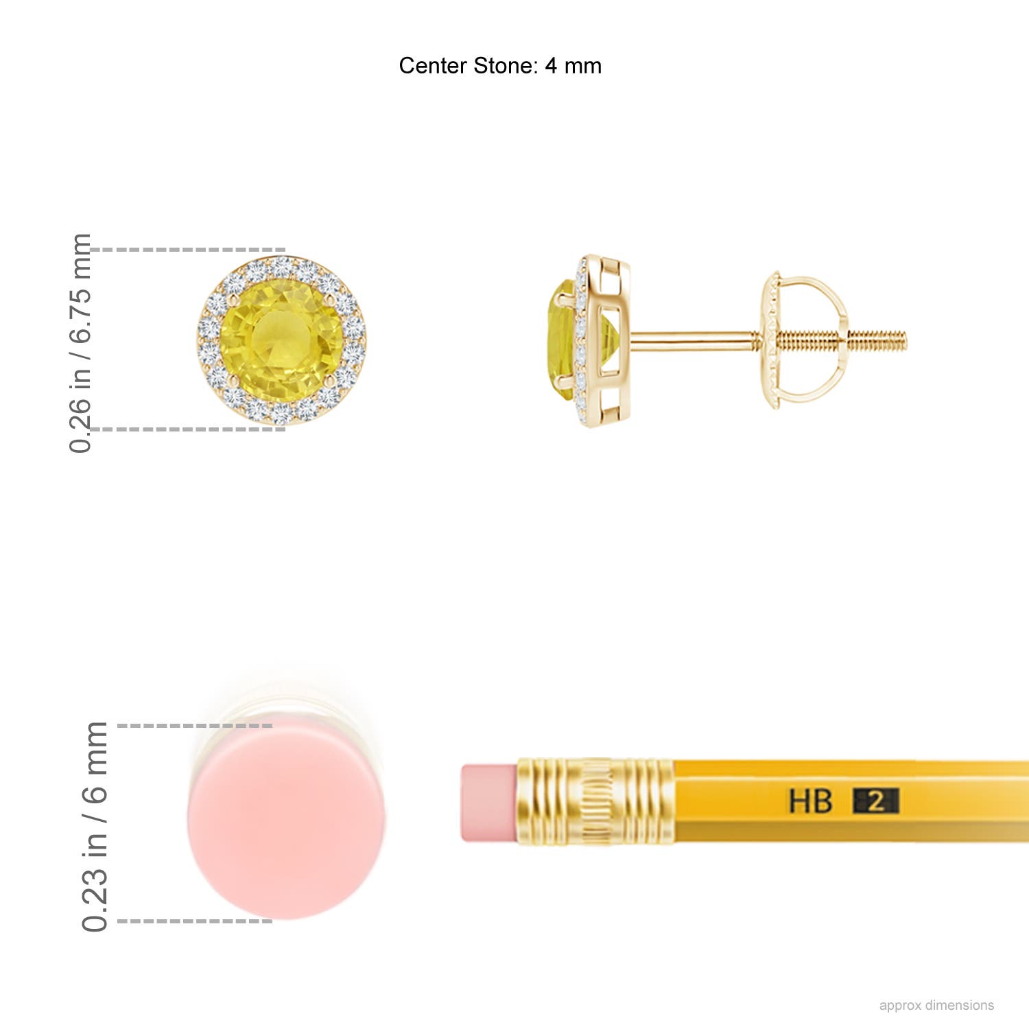 A - Yellow Sapphire / 0.65 CT / 14 KT Yellow Gold