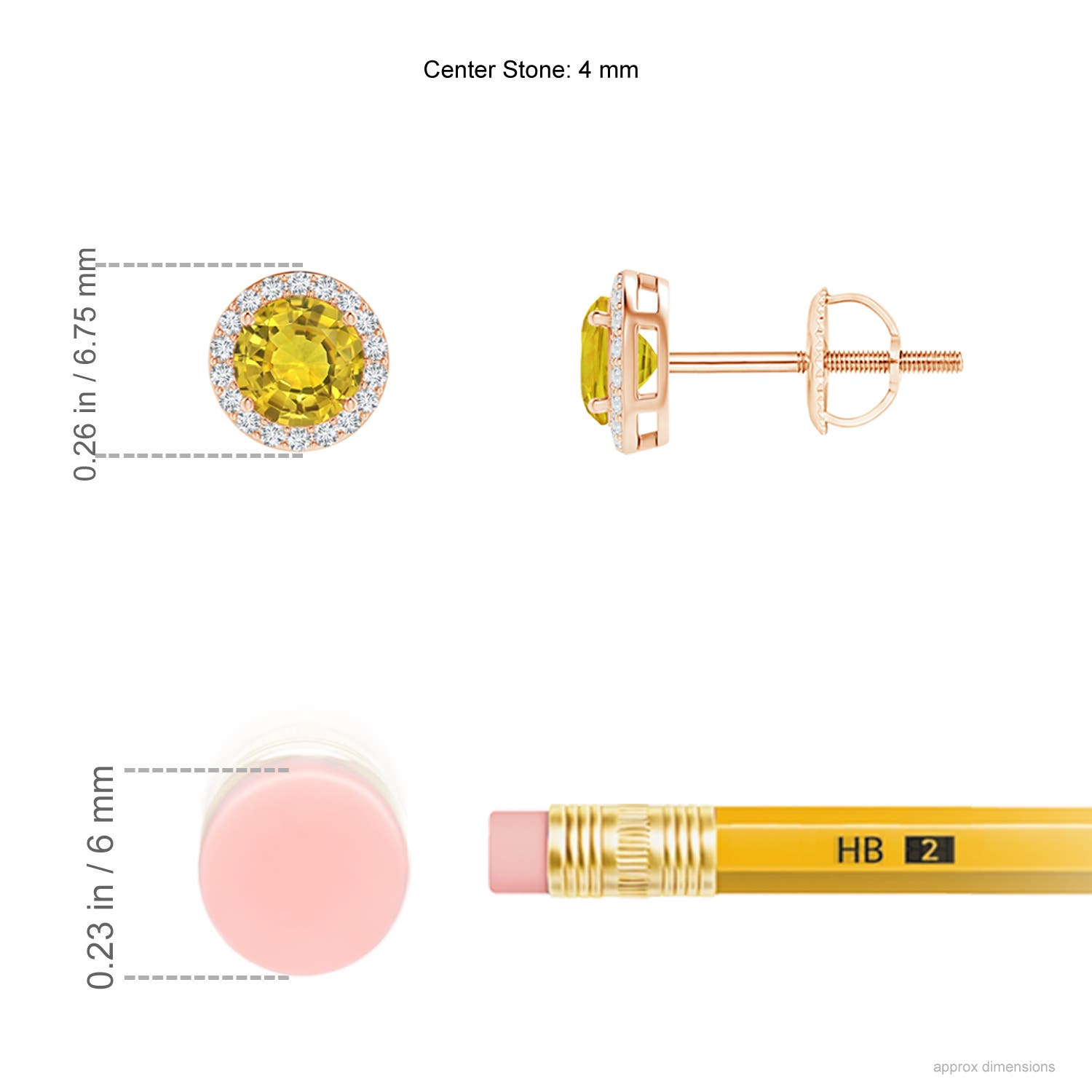 AAAA - Yellow Sapphire / 0.65 CT / 14 KT Rose Gold