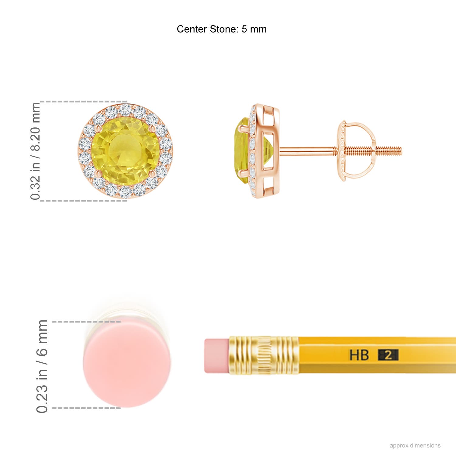 A - Yellow Sapphire / 1.24 CT / 14 KT Rose Gold