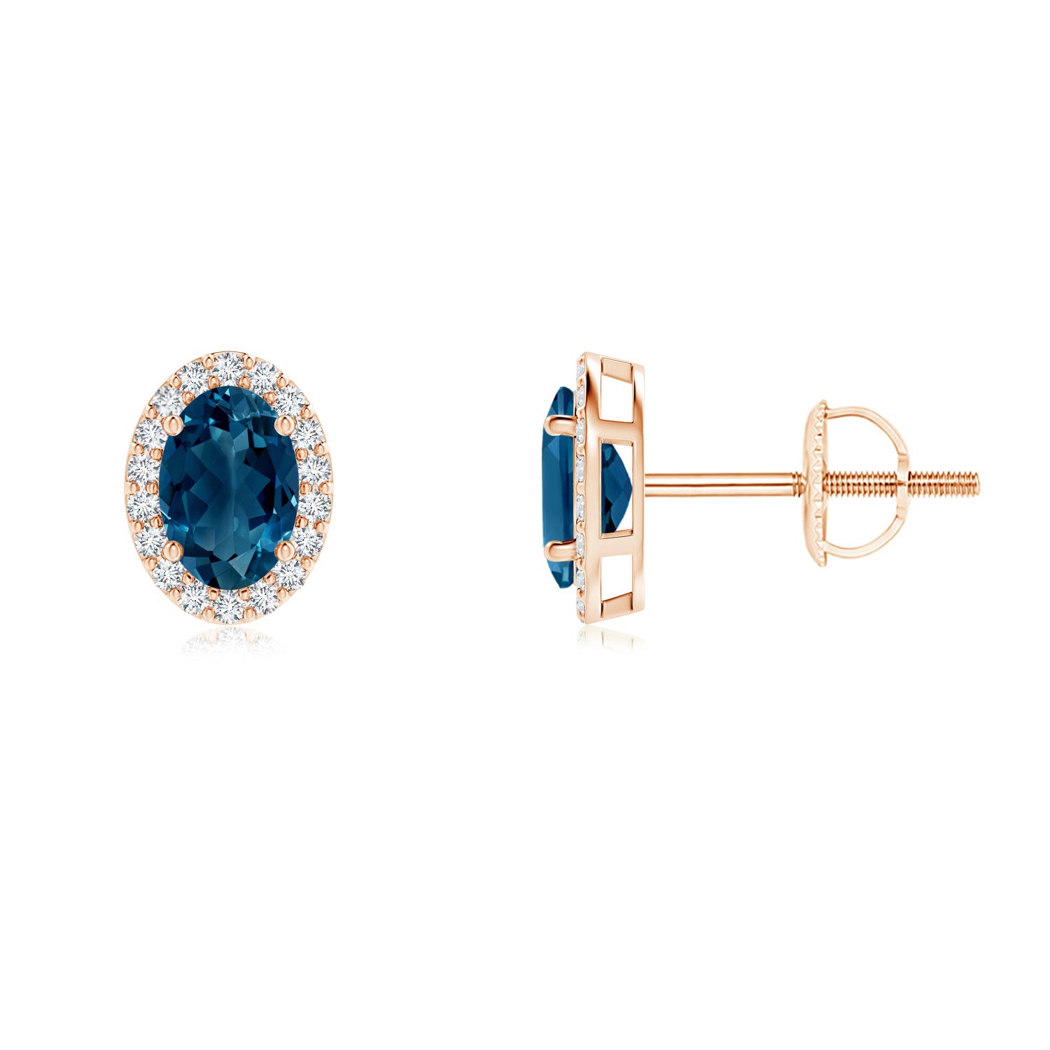 AAAA - London Blue Topaz / 1.26 CT / 14 KT Rose Gold