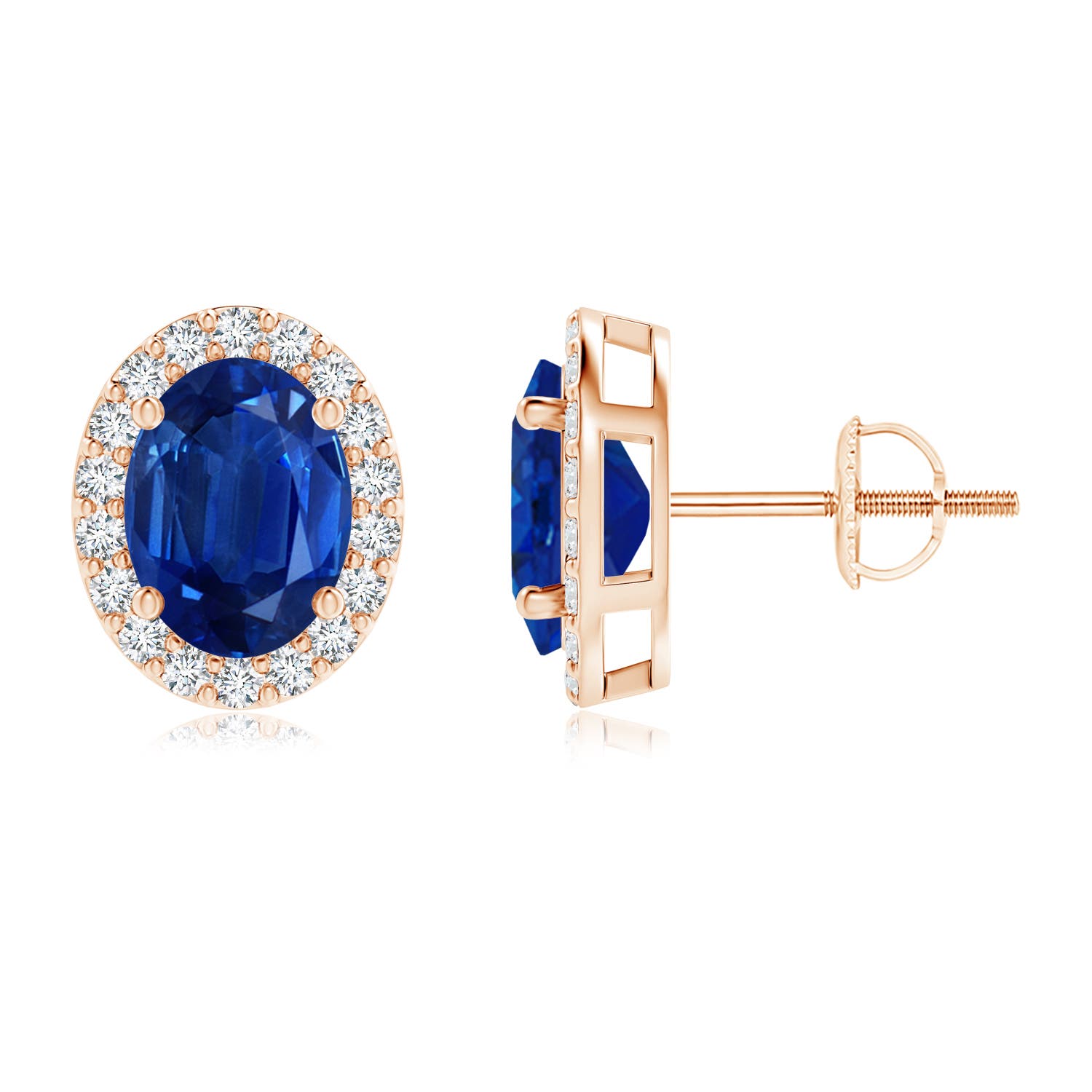 AAA - Blue Sapphire / 3.46 CT / 14 KT Rose Gold