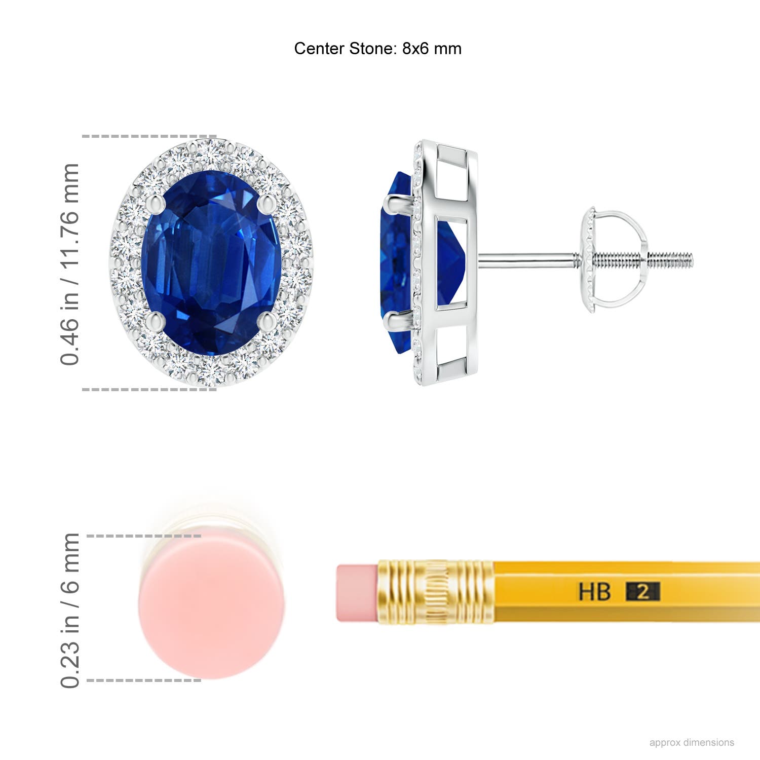 AAA - Blue Sapphire / 3.46 CT / 14 KT White Gold