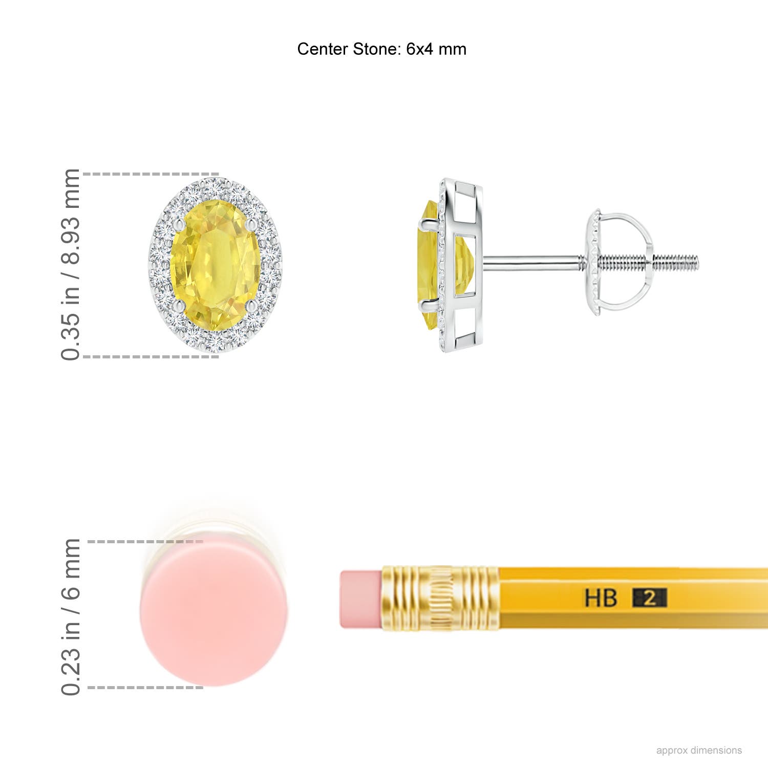 A - Yellow Sapphire / 1.5 CT / 14 KT White Gold