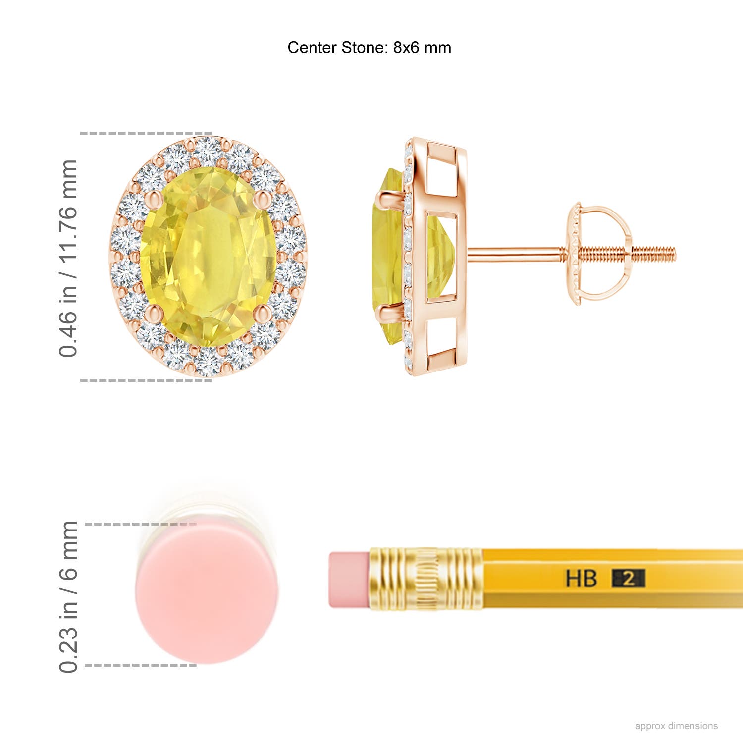 A - Yellow Sapphire / 3.36 CT / 14 KT Rose Gold