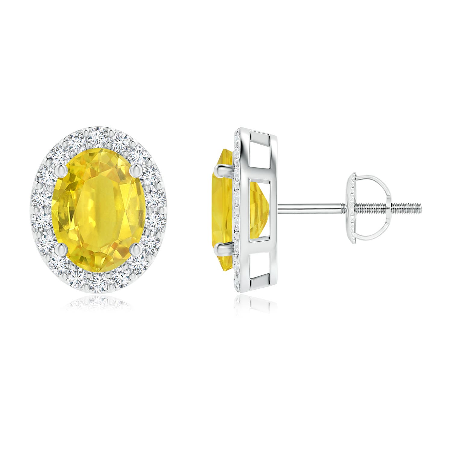 AA - Yellow Sapphire / 3.36 CT / 14 KT White Gold