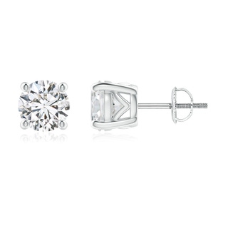 6.4mm HSI2 Vintage Style Round Diamond Solitaire Stud Earrings in P950 Platinum