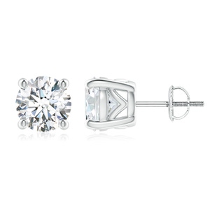7.4mm GVS2 Vintage Style Round Diamond Solitaire Stud Earrings in P950 Platinum