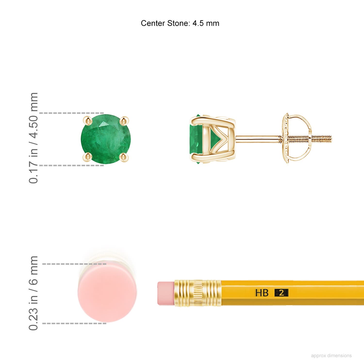 A - Emerald / 0.66 CT / 14 KT Yellow Gold