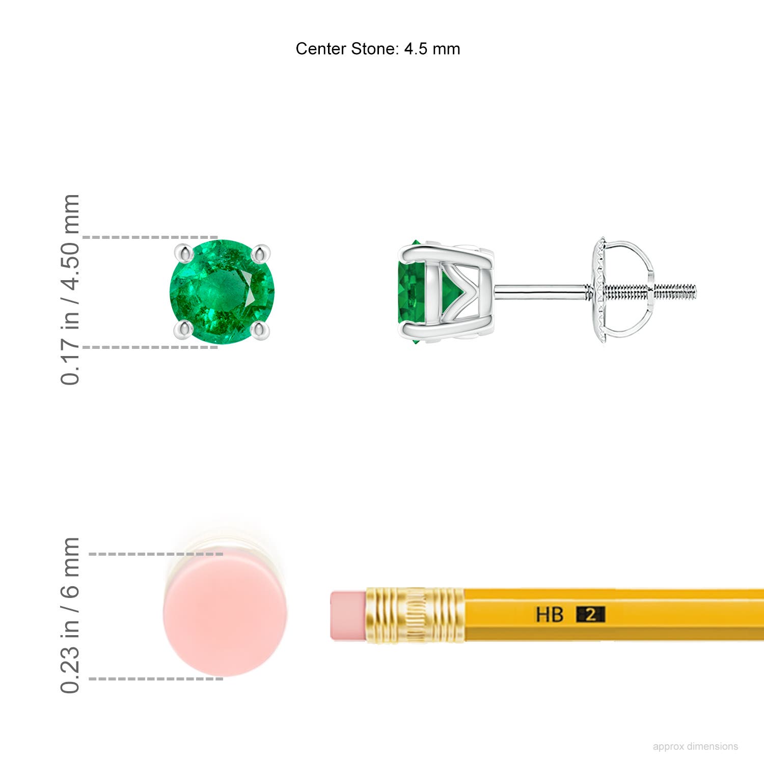 AAA - Emerald / 0.66 CT / 14 KT White Gold