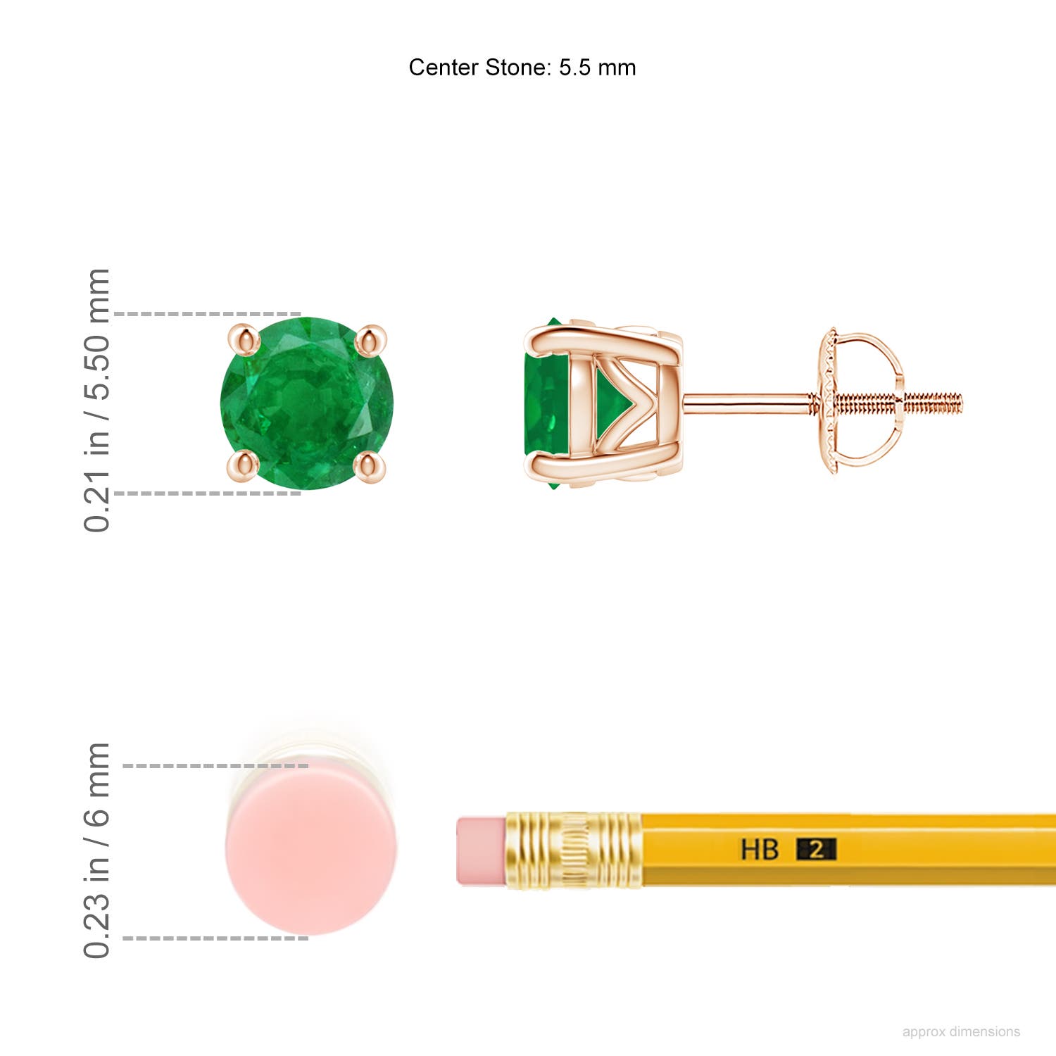 AA - Emerald / 1.1 CT / 14 KT Rose Gold