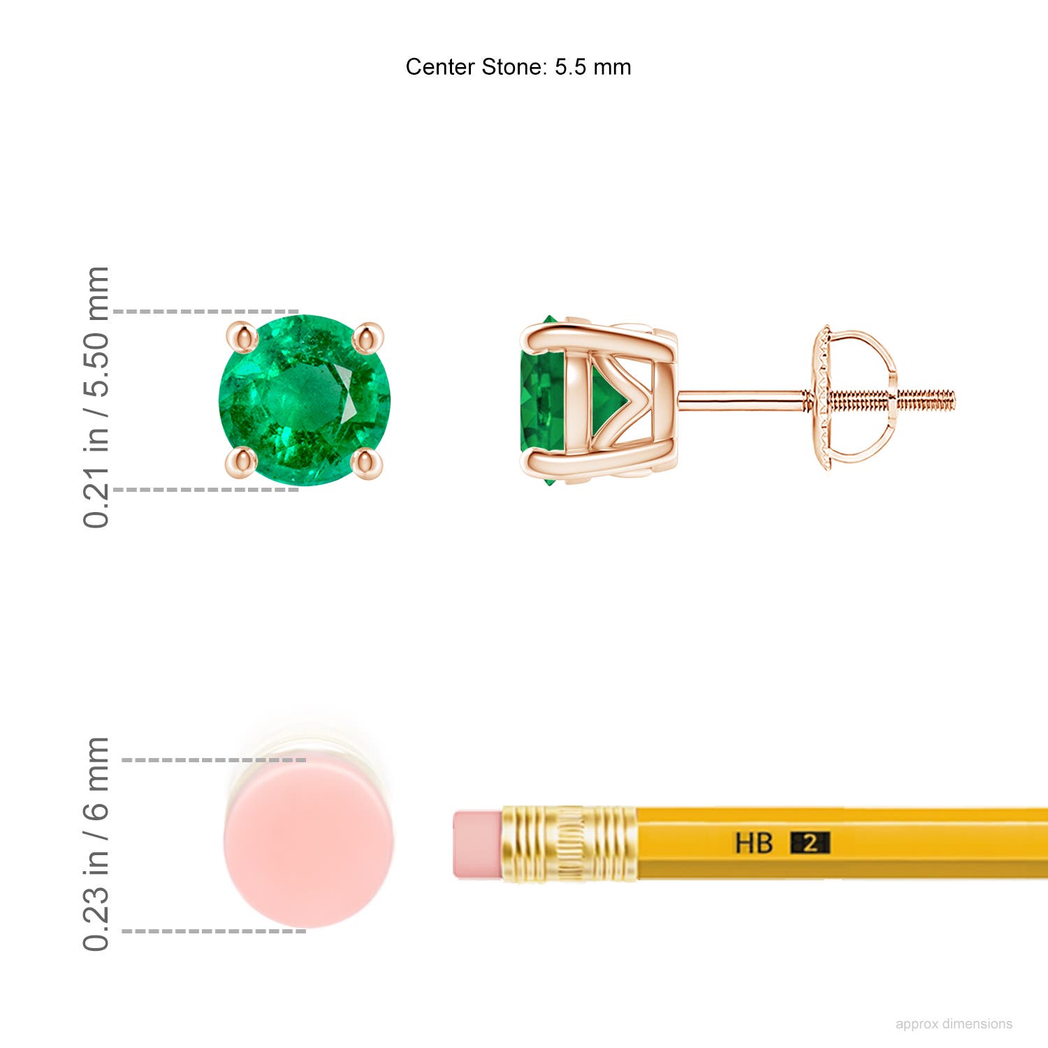 AAA - Emerald / 1.1 CT / 14 KT Rose Gold