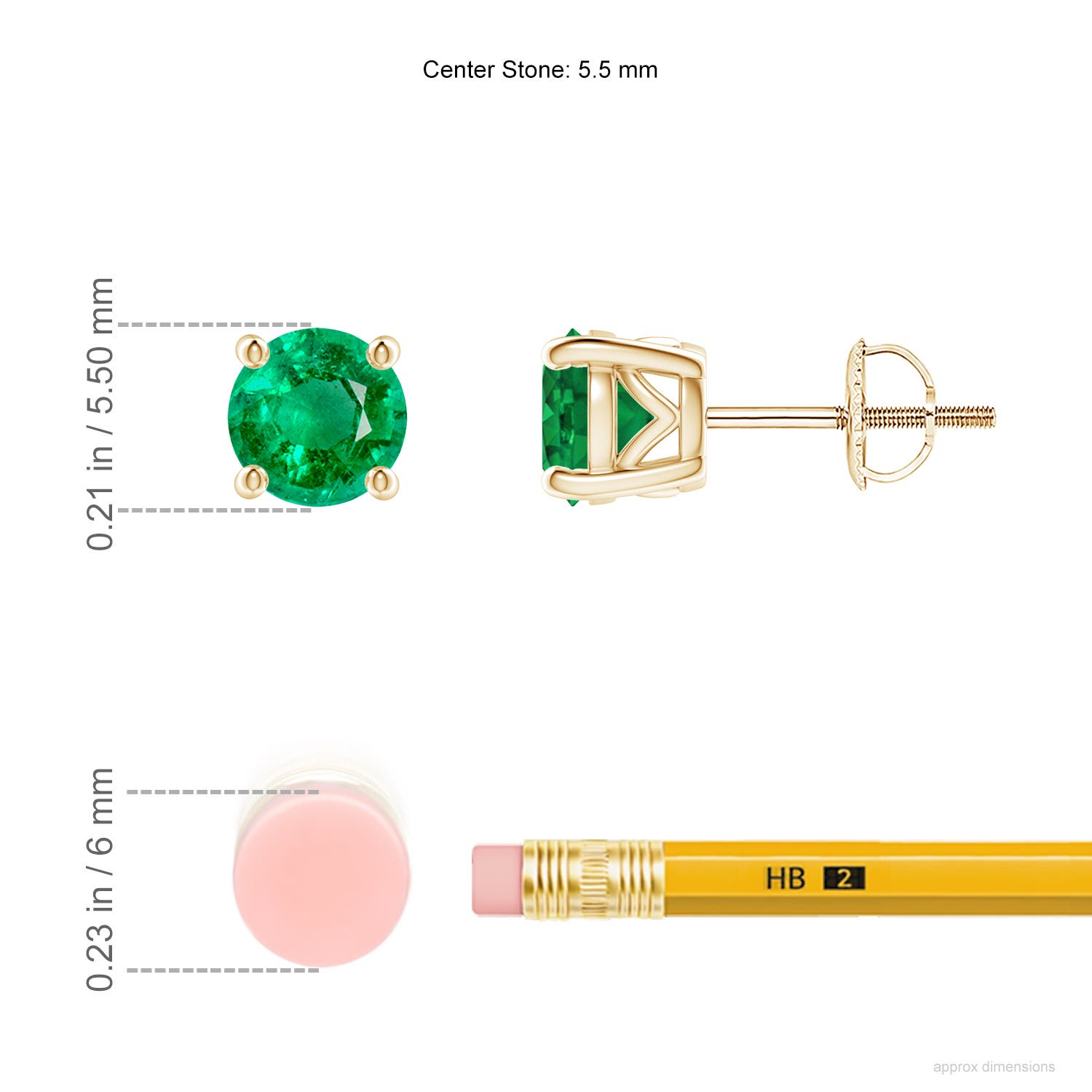 AAA - Emerald / 1.1 CT / 14 KT Yellow Gold