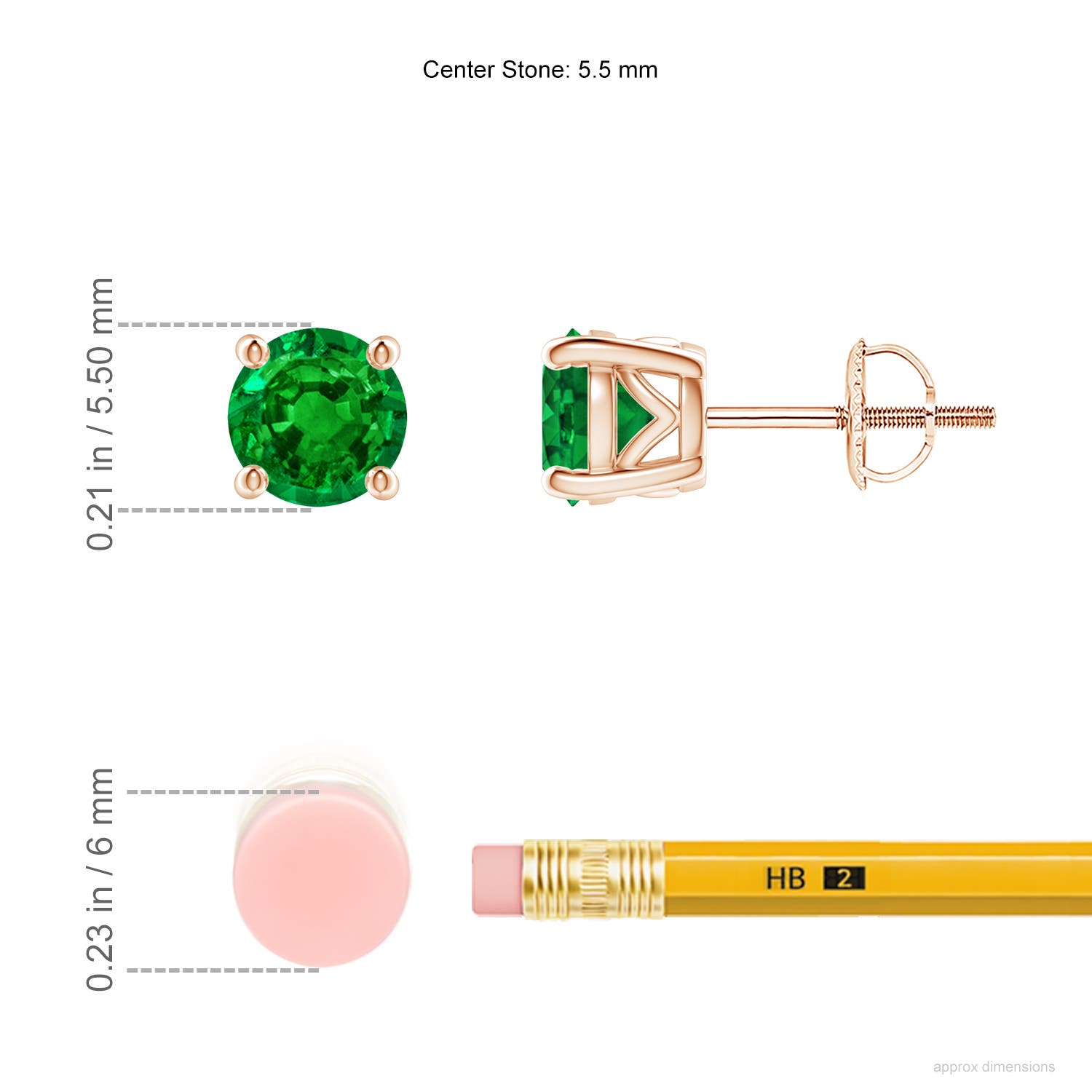 AAAA - Emerald / 1.1 CT / 14 KT Rose Gold