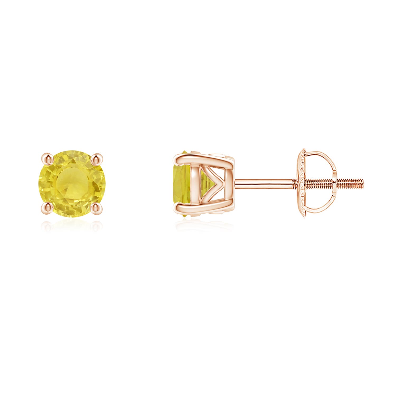 A - Yellow Sapphire / 0.8 CT / 14 KT Rose Gold