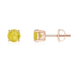 Rose Gold Rose Gold Yellow Sapphire Earrings