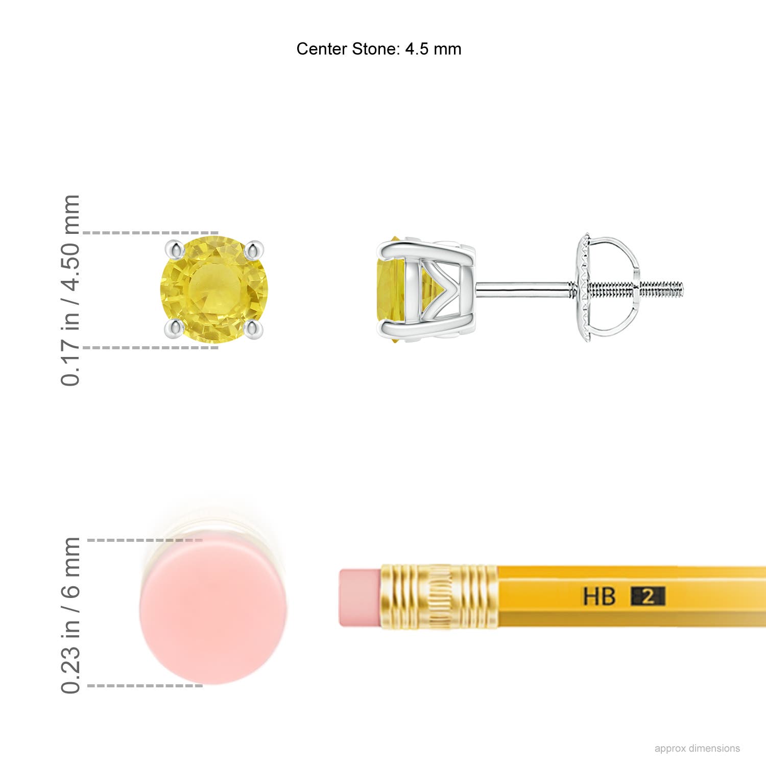 A - Yellow Sapphire / 0.8 CT / 14 KT White Gold