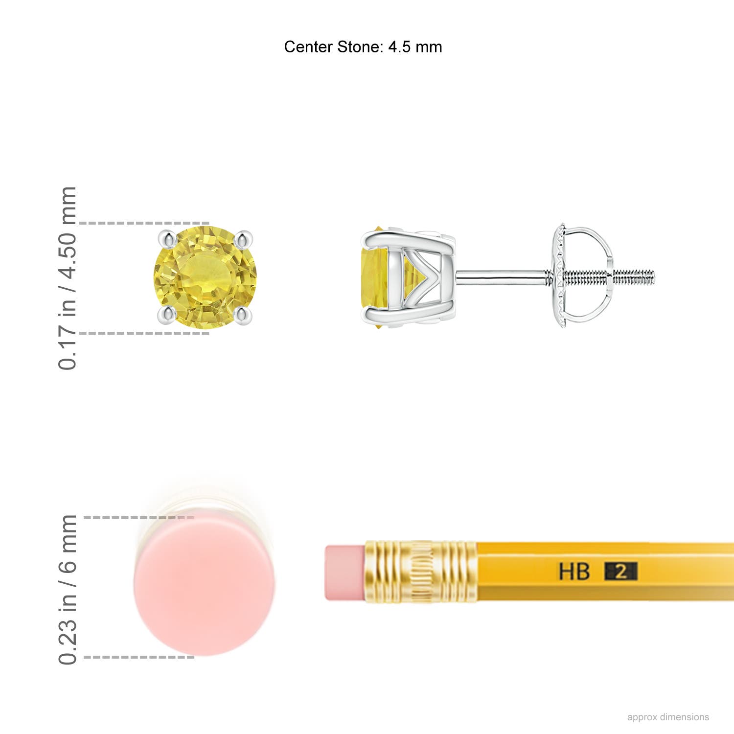 AA - Yellow Sapphire / 0.8 CT / 14 KT White Gold