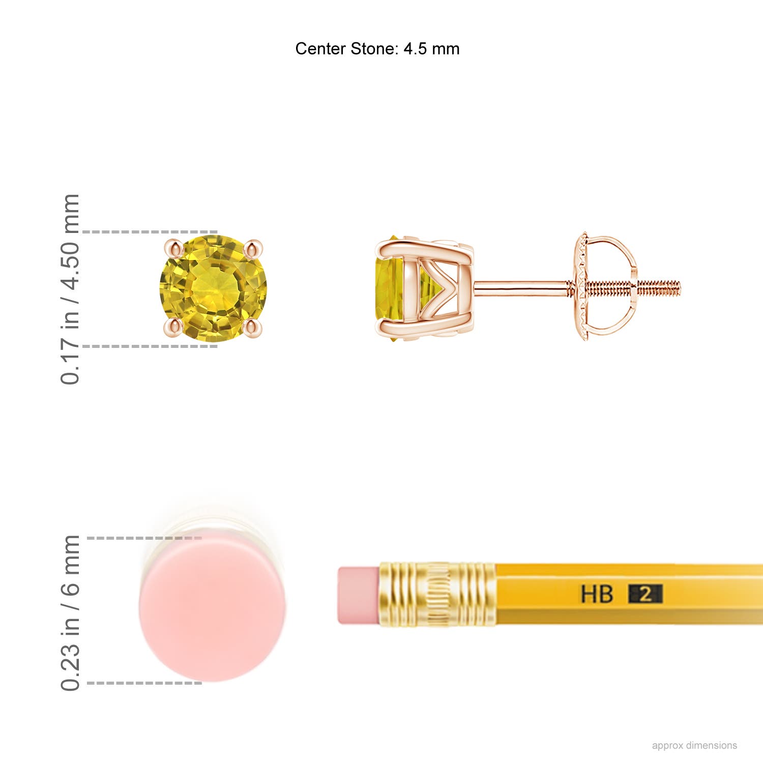 AAAA - Yellow Sapphire / 0.8 CT / 14 KT Rose Gold