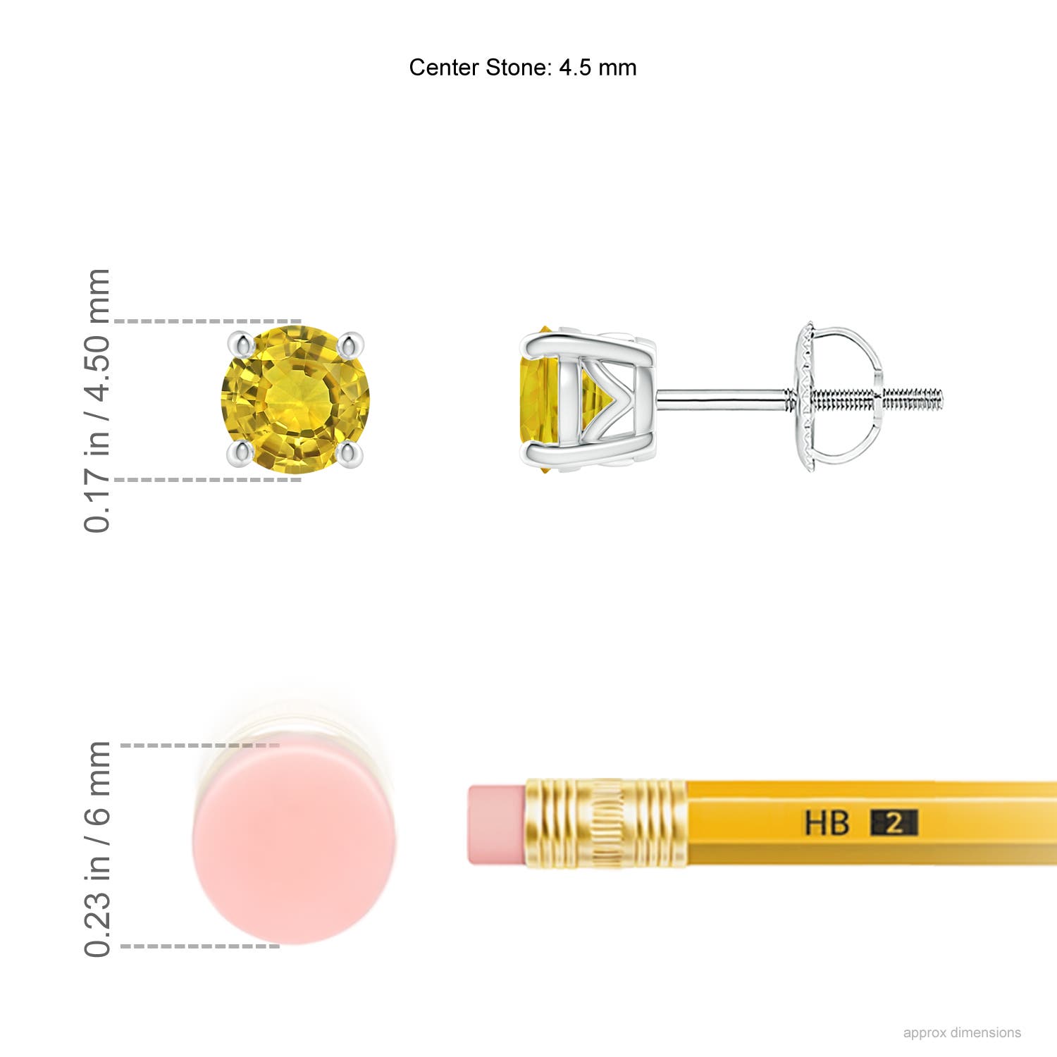 AAAA - Yellow Sapphire / 0.8 CT / 14 KT White Gold