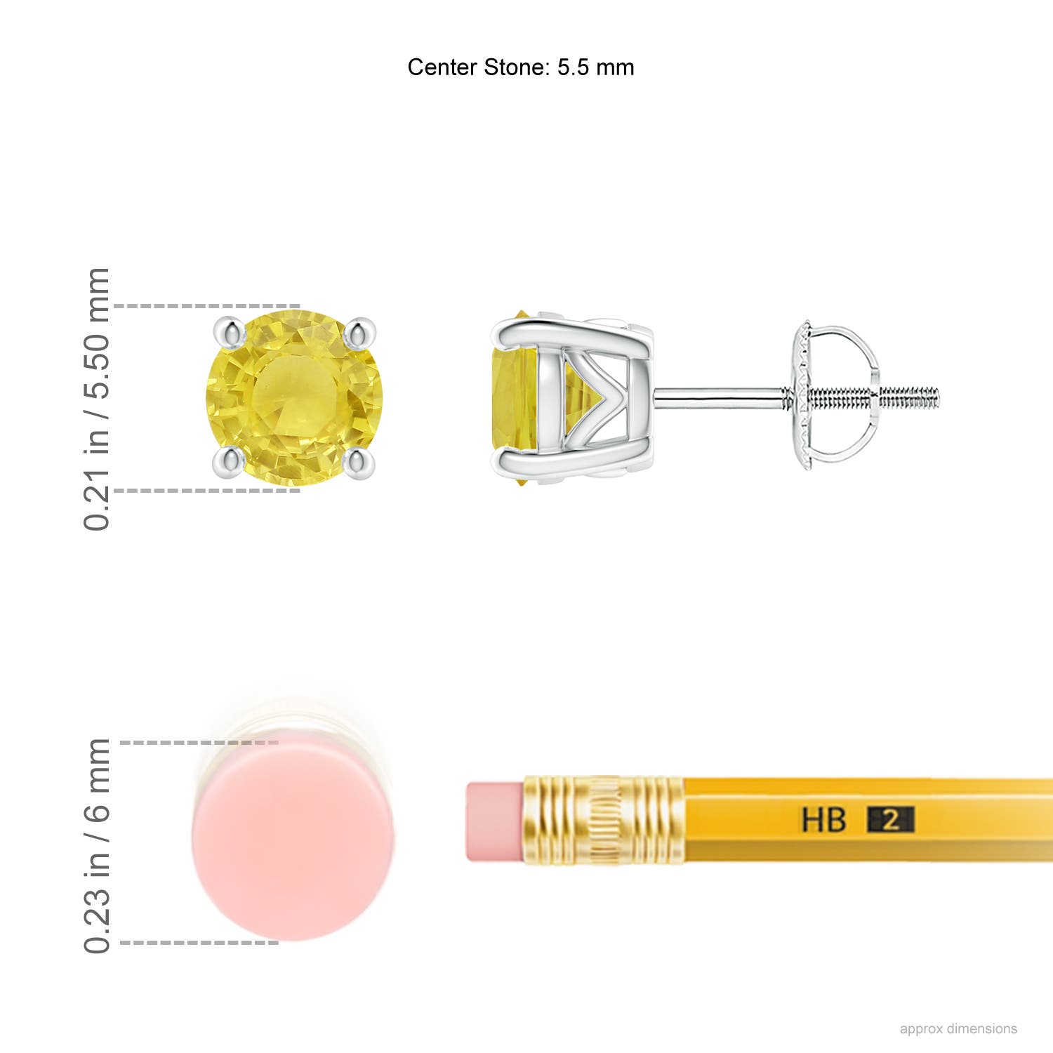 A - Yellow Sapphire / 1.6 CT / 14 KT White Gold