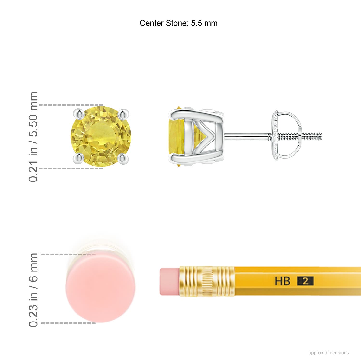 AA - Yellow Sapphire / 1.6 CT / 14 KT White Gold