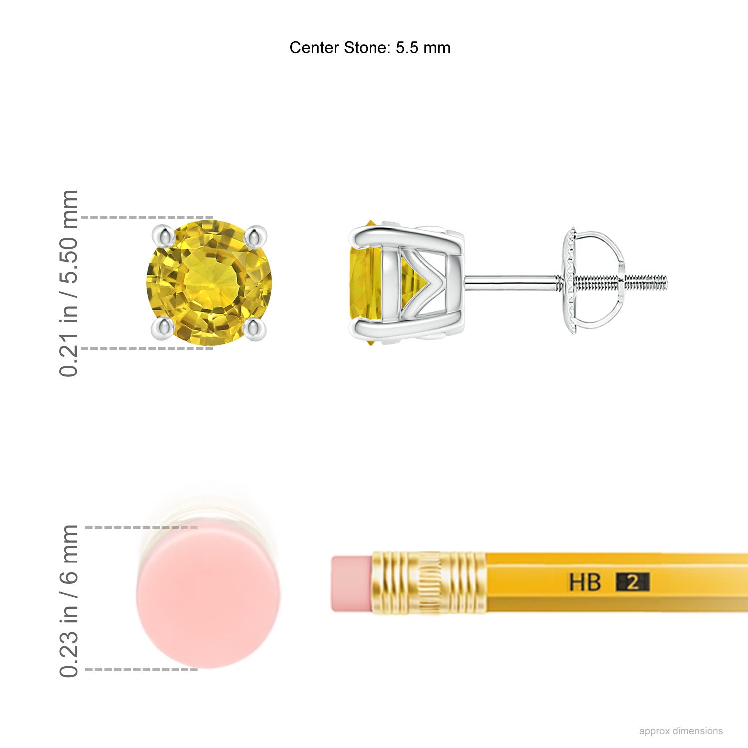 AAAA - Yellow Sapphire / 1.6 CT / 14 KT White Gold