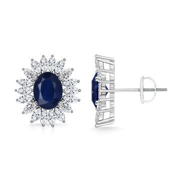 A - Blue Sapphire / 4.2 CT / 14 KT White Gold