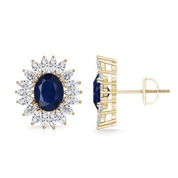 A - Blue Sapphire / 4.2 CT / 14 KT Yellow Gold