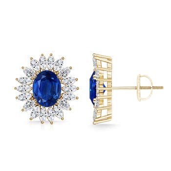 AAA - Blue Sapphire / 4.2 CT / 14 KT Yellow Gold