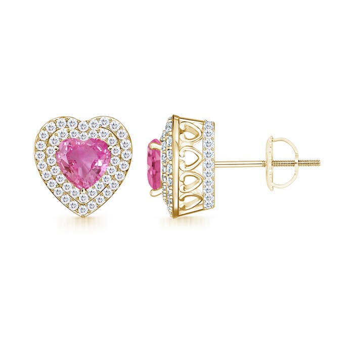 AAA - Pink Sapphire / 1.9 CT / 14 KT Yellow Gold