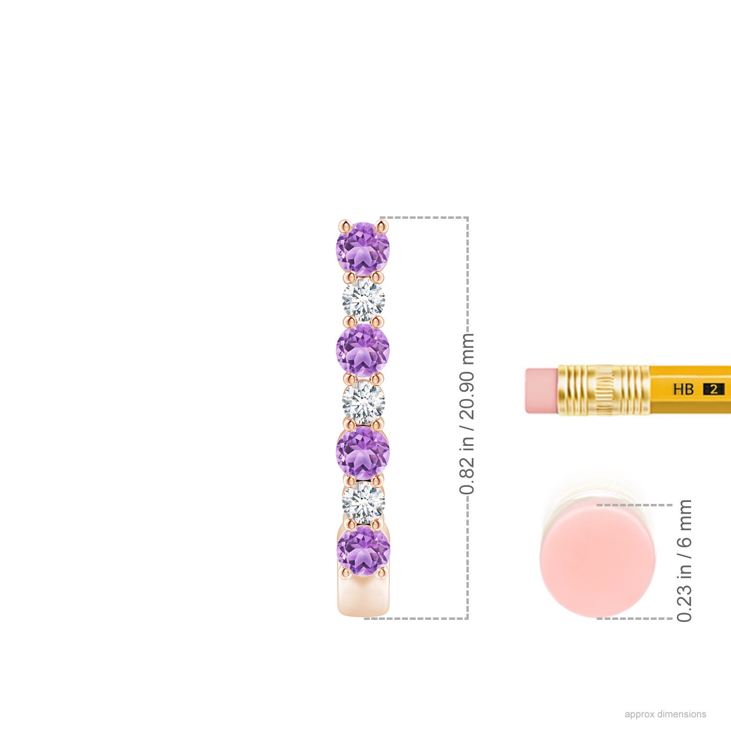 AAA - Amethyst / 0.69 CT / 14 KT Rose Gold